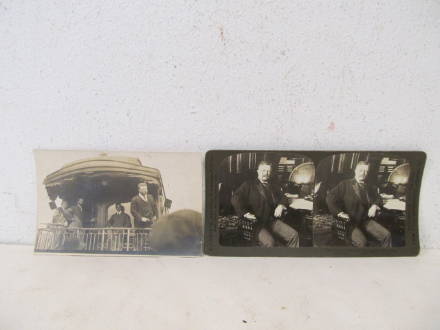 lot 279 image: Original Antique TEDDY ROOSEVELT Postcard & Stereoview