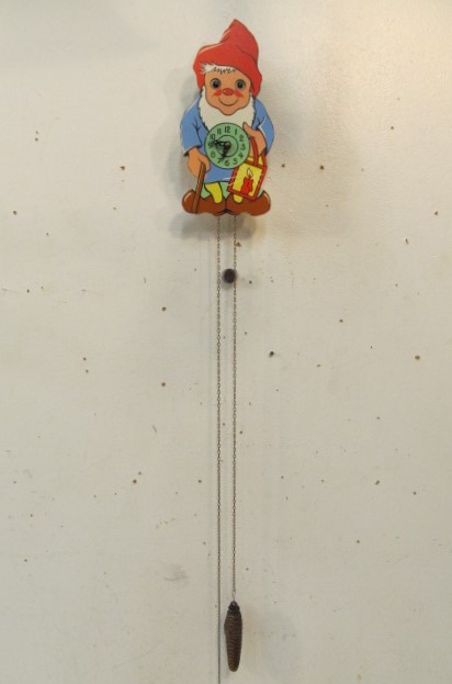 lot 289 image: Vintage Colorful Gnome Moving Eyes Cuckoo Clock