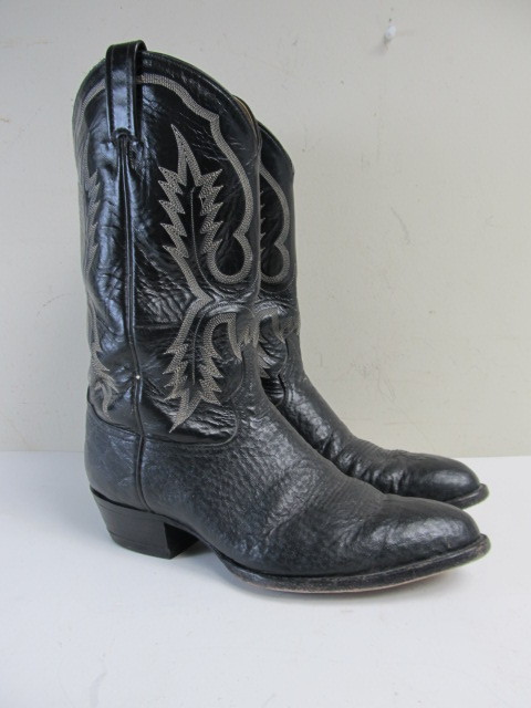 lot 309 image: TONY LAMA Mens Leather Cowboy Boots - Size 11D