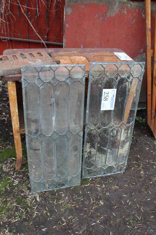 lot 258 image: Lot of (2) Stained Glass Panes