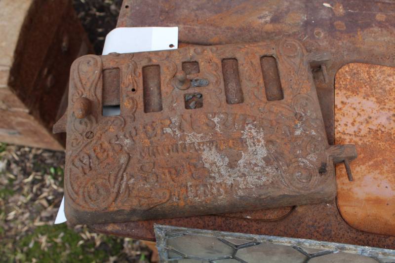 lot 256 image: Western Supreme Cast Iron Wood Stove Grill Front Covers