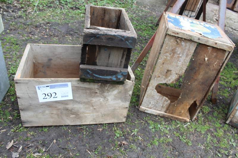 lot 292 image: Lot of (3) Wood Boxes