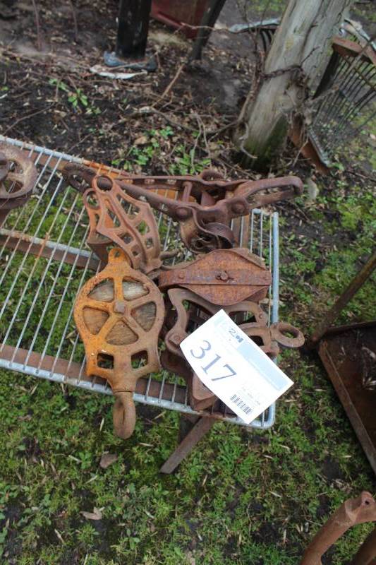 lot 317 image: Old Metal Pulleys