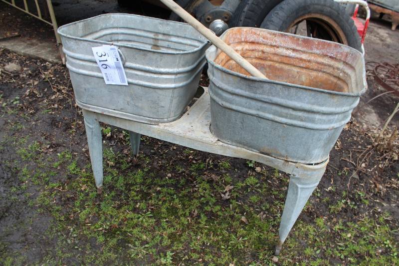 lot 316 image: Lot of (2) Wash Basins with Stands