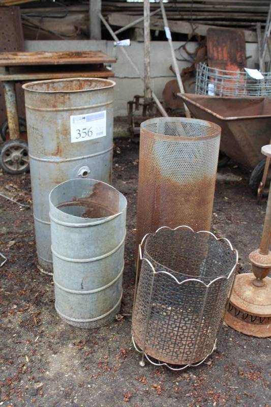 lot 356 image: Lot of (5) Metal Cans