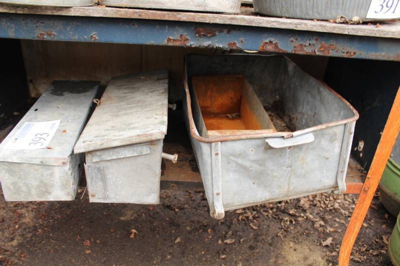 lot 393 image: Lot of (4) Metal Boxes