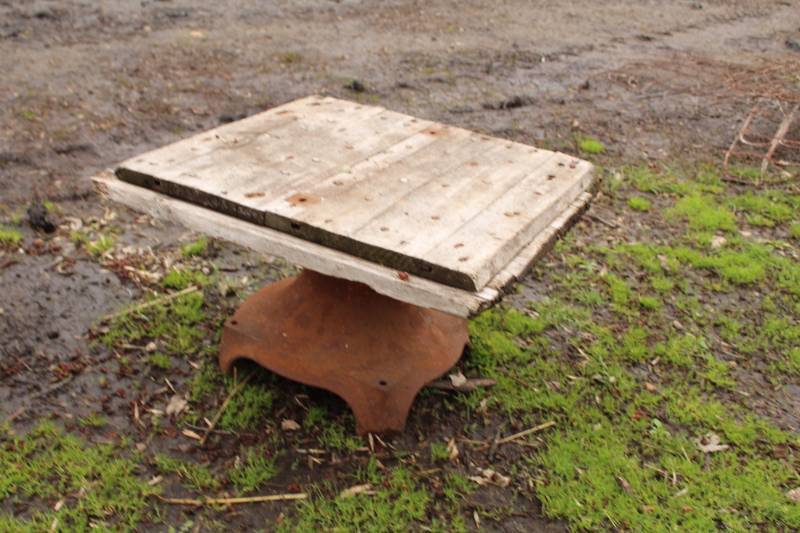 lot 458 image: Wood Top Work Table with Metal Base