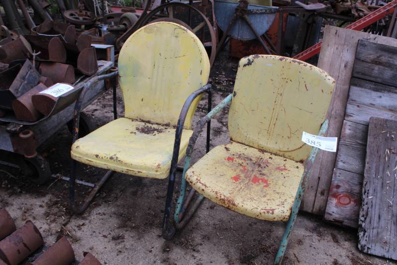 lot 385 image: Lot of (2) Metal Chairs