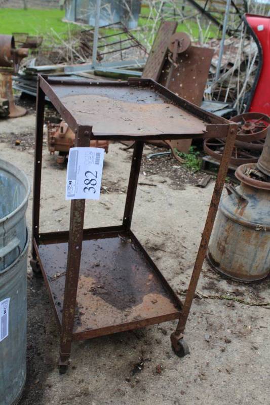 lot 382 image: 2-Tier Metal Utility Cart