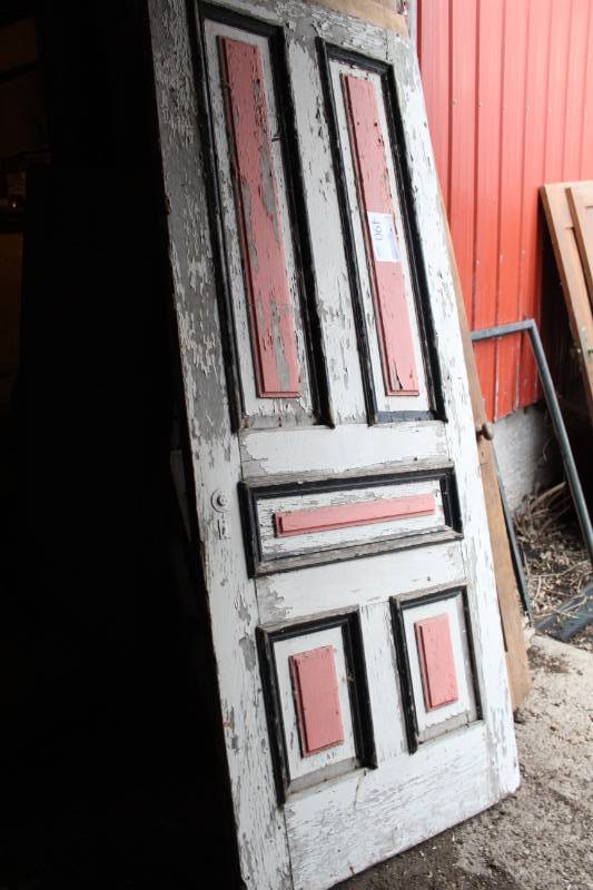 lot 490 image: Wood House Front Entrance Door with 5-Panels