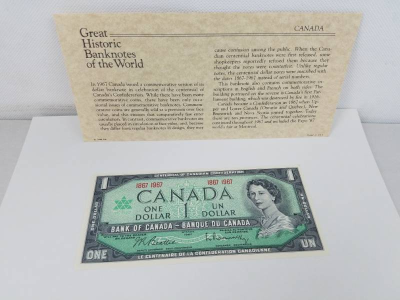 lot 27 image: Great Historic Bank Notes of the World Canadian One Dollar