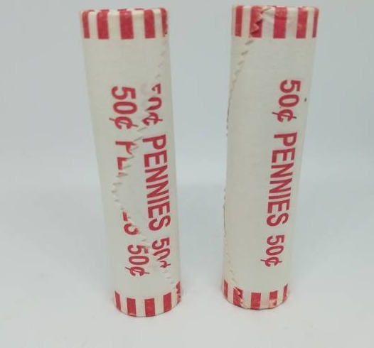 lot 42 image: 2 rolls of un-circulated pennies