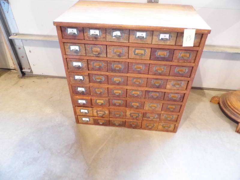 Antique Card Catalog Cabinet