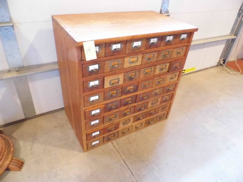 Antique Card Catalog Cabinet