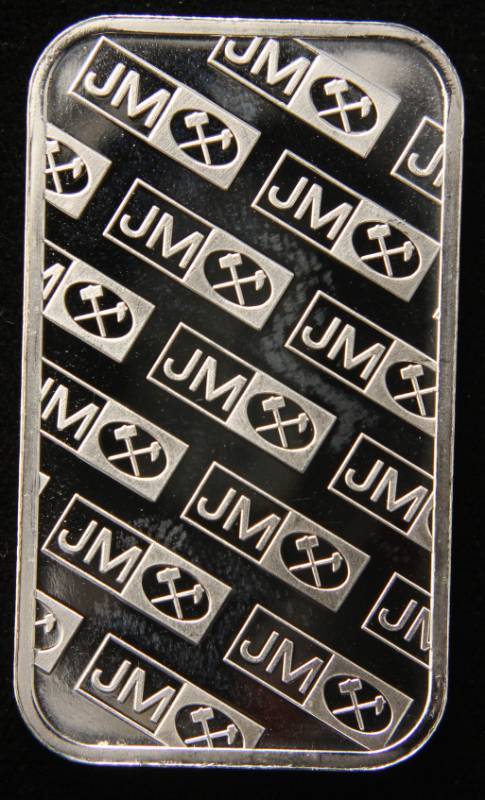 lot 09 image: 1 TROY OZ. .999 FINE SILVER BAR JM JOHNSON MATTHEY