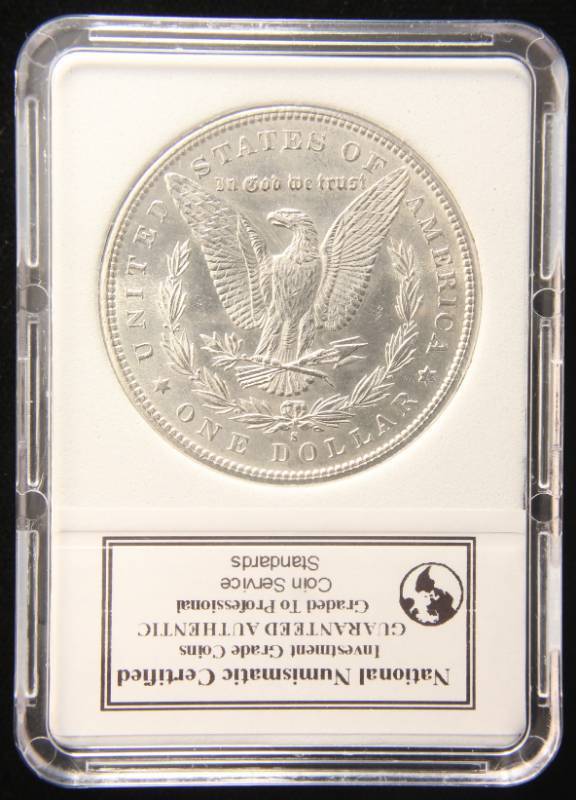 lot 11 image: 1881-S MORGAN SILVER DOLLAR BU MS67 NNC CERTIFIED