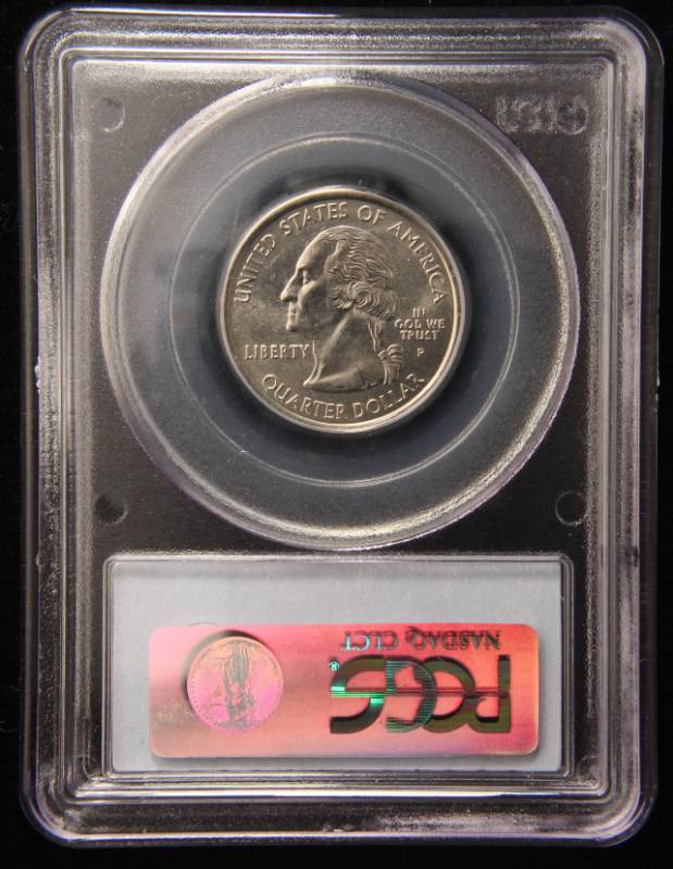 lot 13 image: 2005-P MINNESOTA EXTRA TREE DDR-007 QUARTER MS62 PCGS