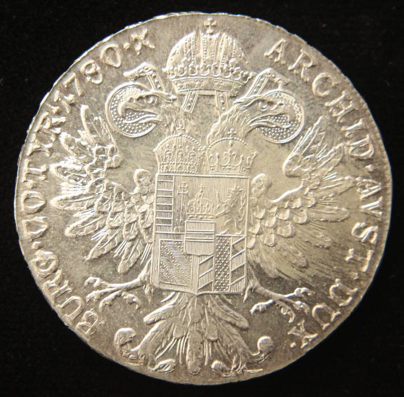 lot 14 image: 1780 AUSTRIA MARIA THERESA SILVER THALER AU-UNC