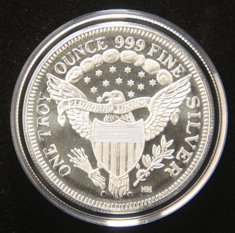 lot 26 image: 1 TROY OZ. .999 FINE SILVER 1964 KENNEDY DESIGN IN AIRTITE