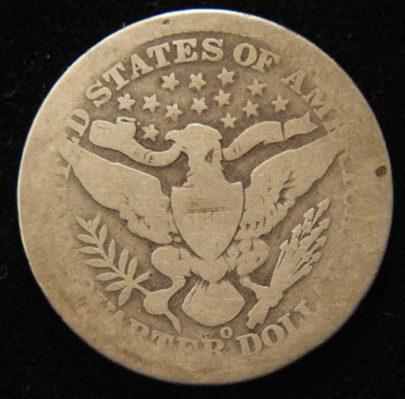 lot 32 image: 1897-O BARBER SILVER QUARTER BETTER DATE COIN