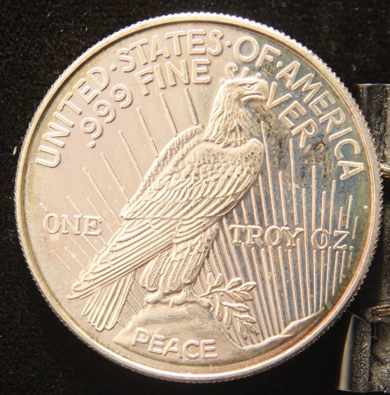 lot 81 image: 1 TROY OZ. .999 FINE PEACE DOLLAR DESIGN