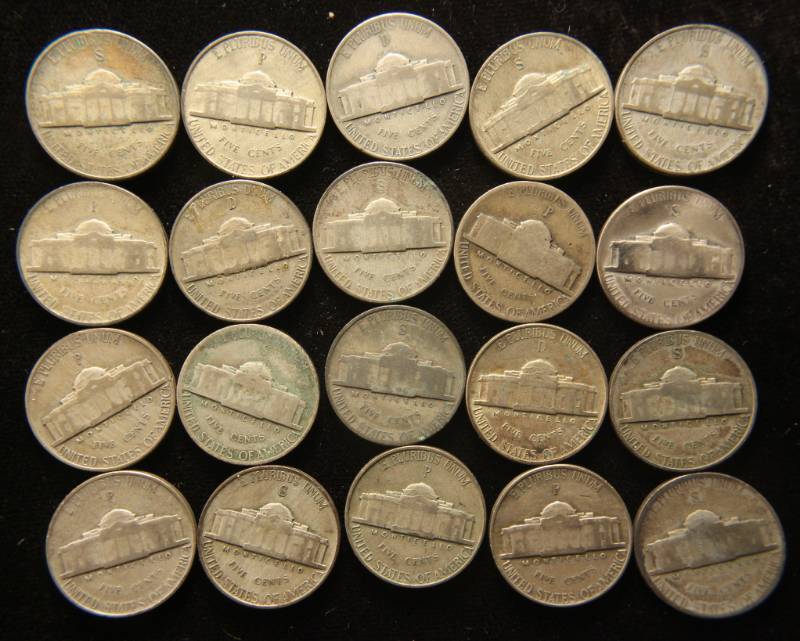 lot 82 image: GROUP OF 20 US WWII WARTIME SILVER NICKELS