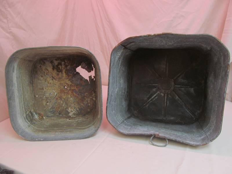 lot 153 image: vintage galvanized tubs
