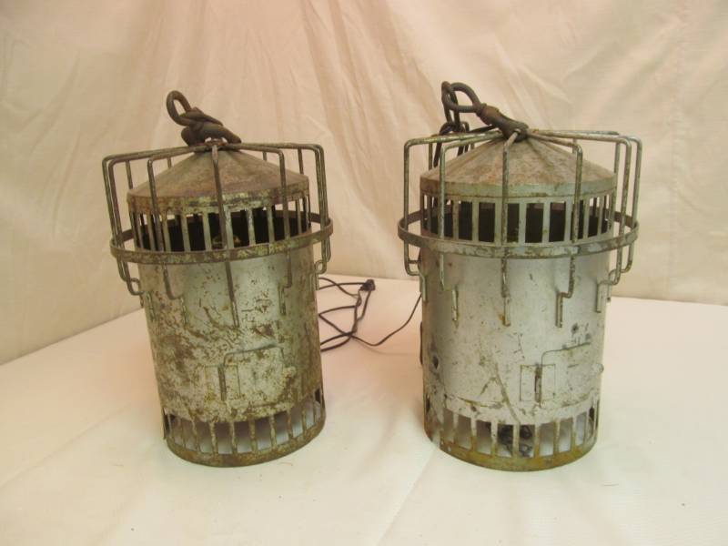 lot 187 image: Antique converted oil lanterns
