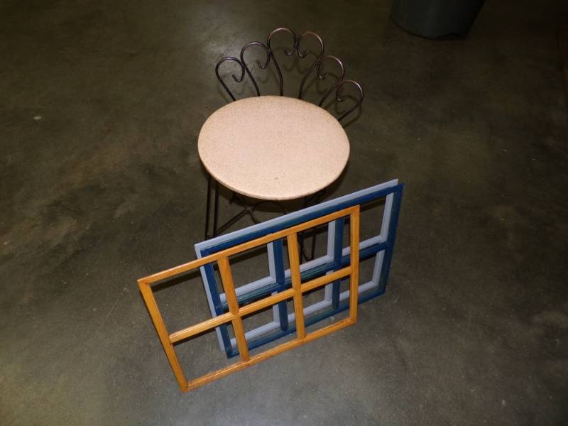lot 42 image: Plant Stand and wood frames