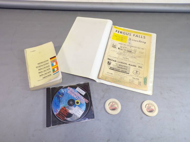 lot 59 image: 1971 Fergus Falls Phone Directory, Argitranslation Book, Underwood Caps, etc