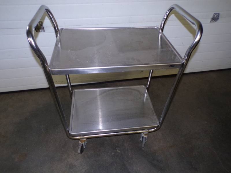 lot 99 image: Stainless Steel cart on wheels