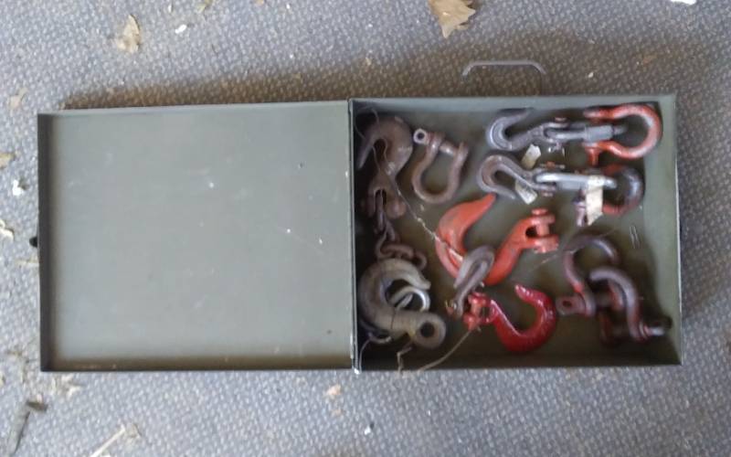 lot 12 image: Tool Box With Clevis & Chain Hooks