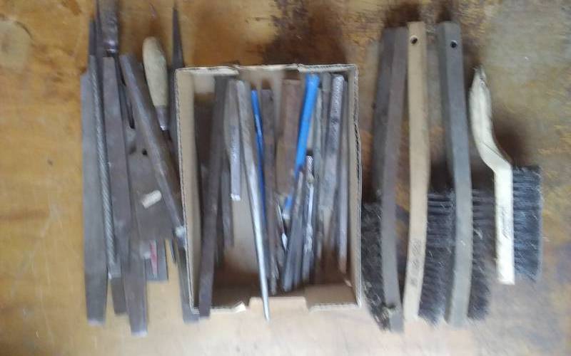 lot 30 image: Lot Of Wire Brushes, Files, Chisels, Punches