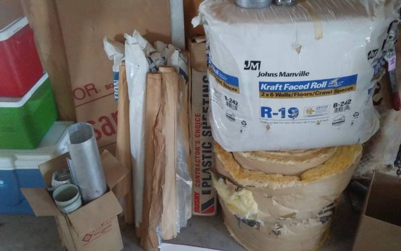 lot 48 image: Building Materials-Insulation, Plastic Sheeting, Duct Work