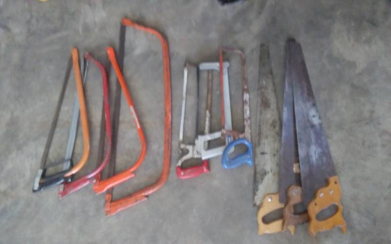 lot 51 image: 4-Bow Saws, 3-Hack Saws, 3-Hand Saws