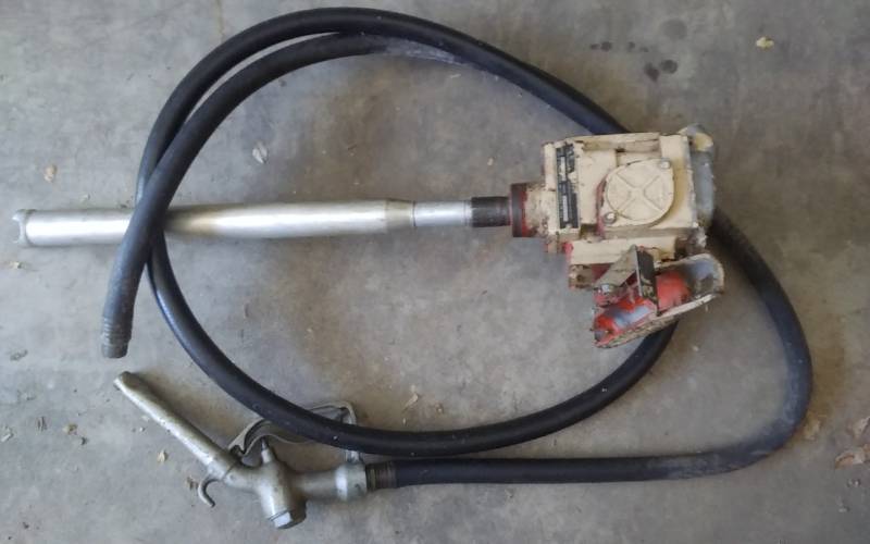 lot 69 image: Gas-Boy Transfer Tank Pump With Hose & Nozzle