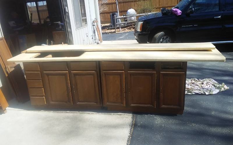 lot 86 image: Cupboards, Counter Top, Display Shelf