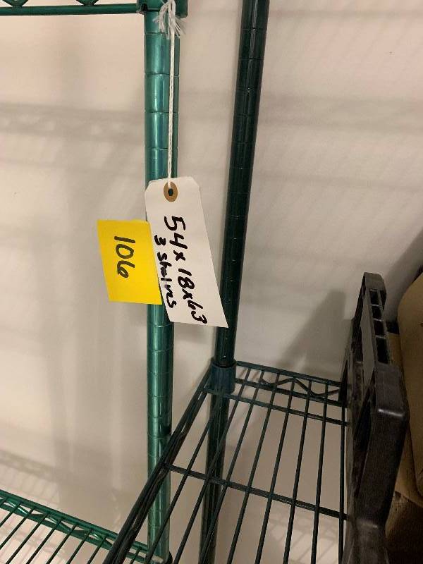 3 tier&nbsp Green Epoxy Coated Shelving&nbsp54X18X63