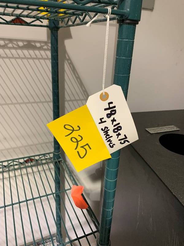 4 tier ShelfGreen Epoxy Coated48X18X75