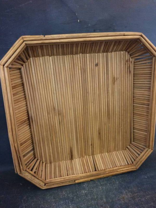 lot 50 image: Wicker Serving Tray and More