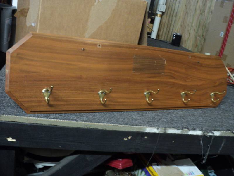 lot 10 image: Wood Coat Wall Rack with Hooks 10 x...
