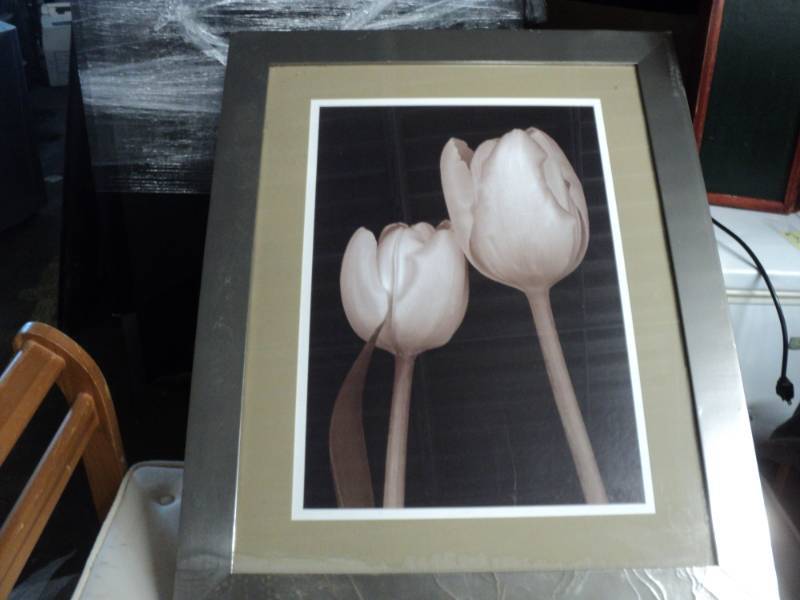 lot 13 image: Tulips Framed Print 31 x 39 some d...