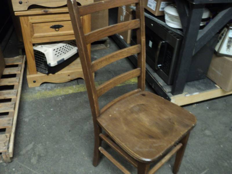 lot 44 image: Wood Ladder Back Chair...