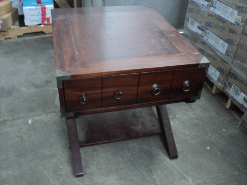 lot 77 image: End Table Wood 24 x 28 x 24...