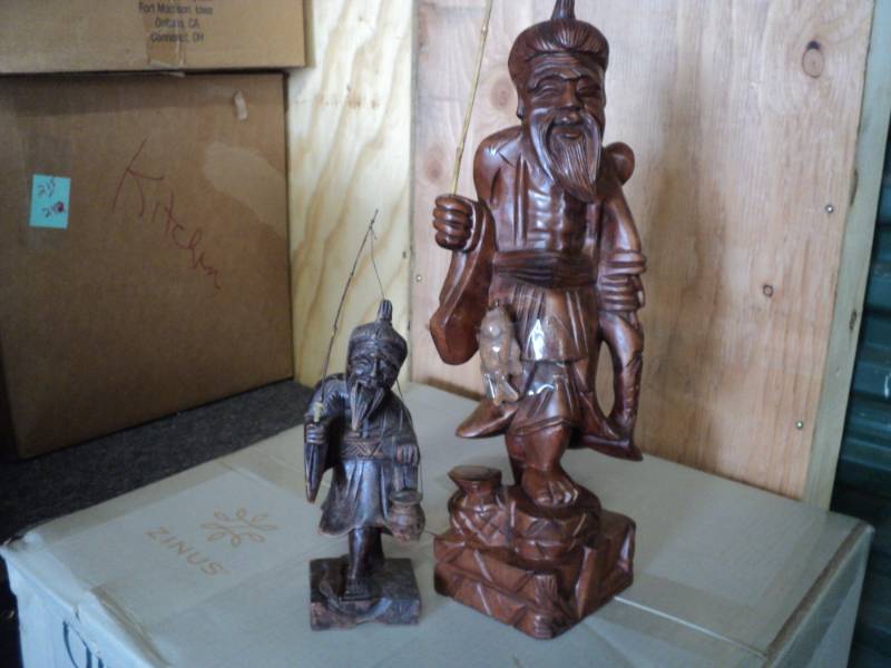 lot 97 image: 2 Wood Carved Fishermen...