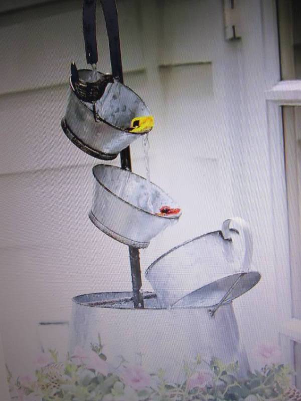 lot 4 image: Galvanized Tubs Water Fountain open...