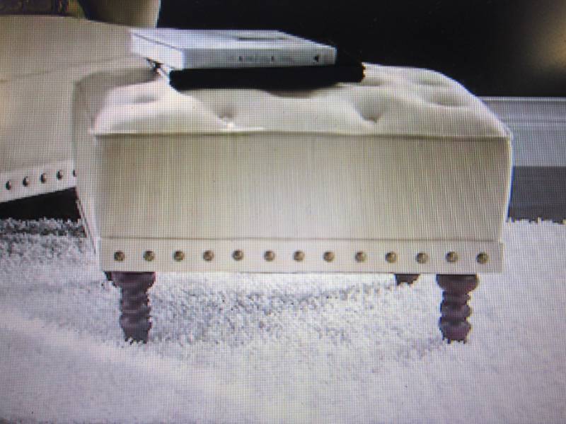 lot 19 image: Nailhead Ottoman open box Retail $1...