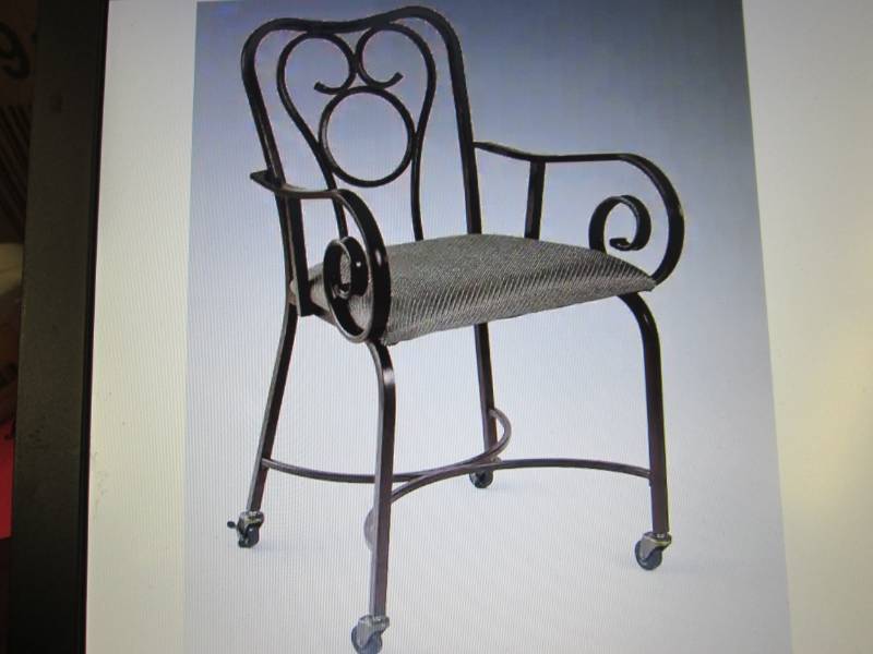 lot 32 image: Set of 2 Scroll Dining Chairs open ...