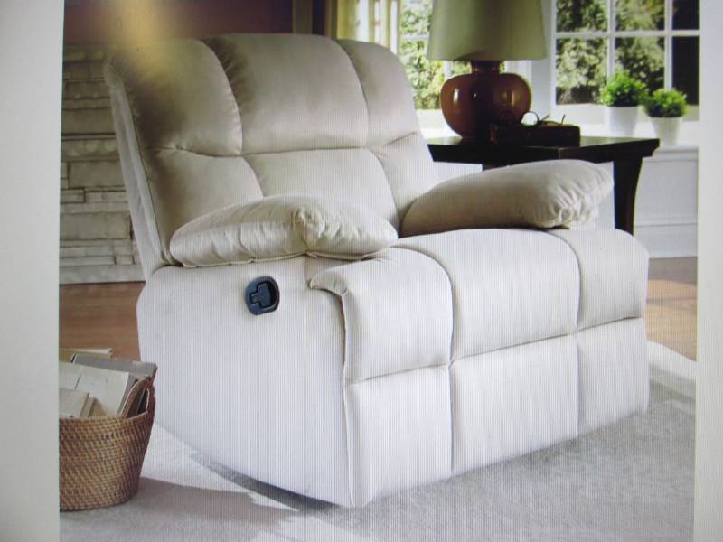 lot 36 image: Microfiber Swivel Rocker Recliner o...