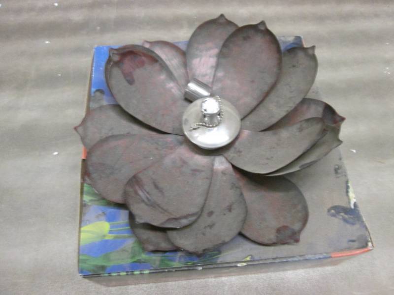 lot 52 image: Total Pond Red Metal Floating Lotus...